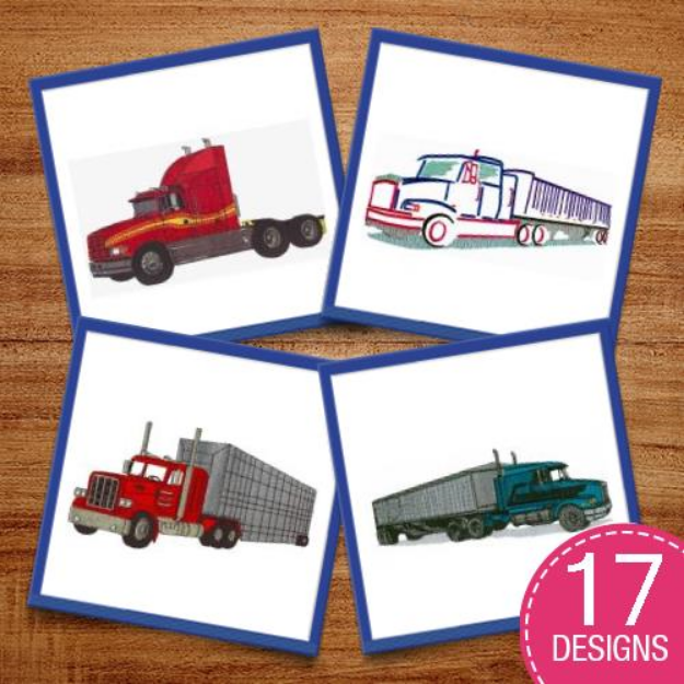 Picture of Tractor Trailer Package R Embroidery Design Pack