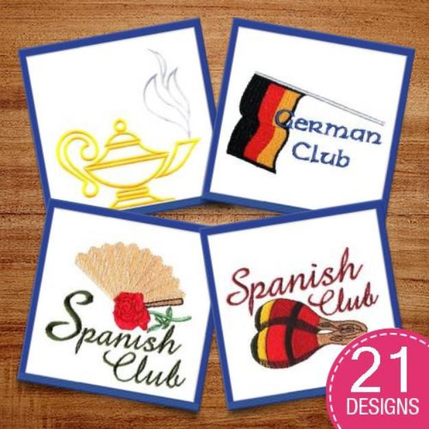 Picture of School Clubs & Sports Embroidery Design Pack