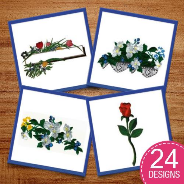 Picture of Floral Package Embroidery Design Pack
