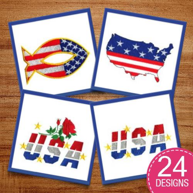 Picture of Patriotic Package Embroidery Design Pack