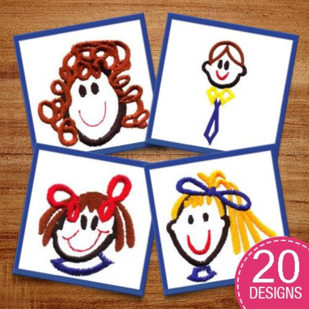 Picture of Face Package Embroidery Design Pack