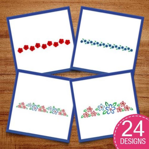 Picture of Flower Borders Embroidery Design Pack