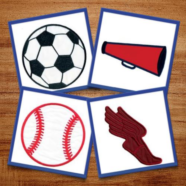 Picture of Sports Appliques Embroidery Design Pack