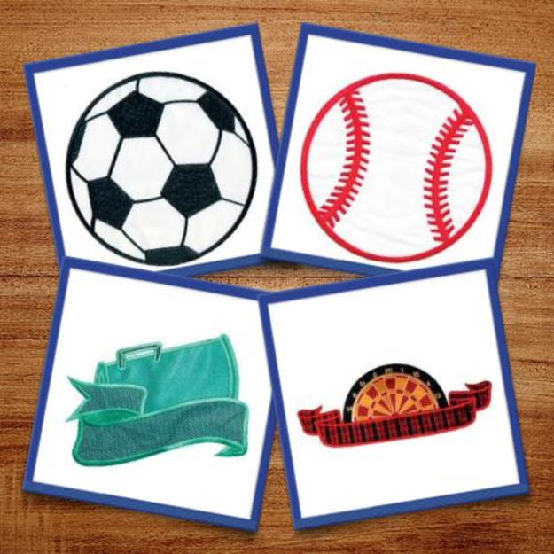 Picture of Applique Sports Package #2 Embroidery Design Pack