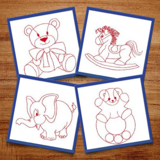 Picture of Baby Redwork #2 Embroidery Design Pack