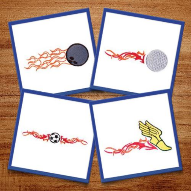 Picture of Flaming Sports MegaPack Embroidery Design Pack