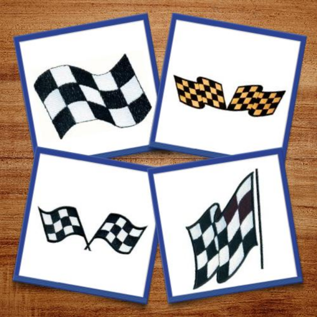 Picture of Racing Flag Package #2 Embroidery Design Pack