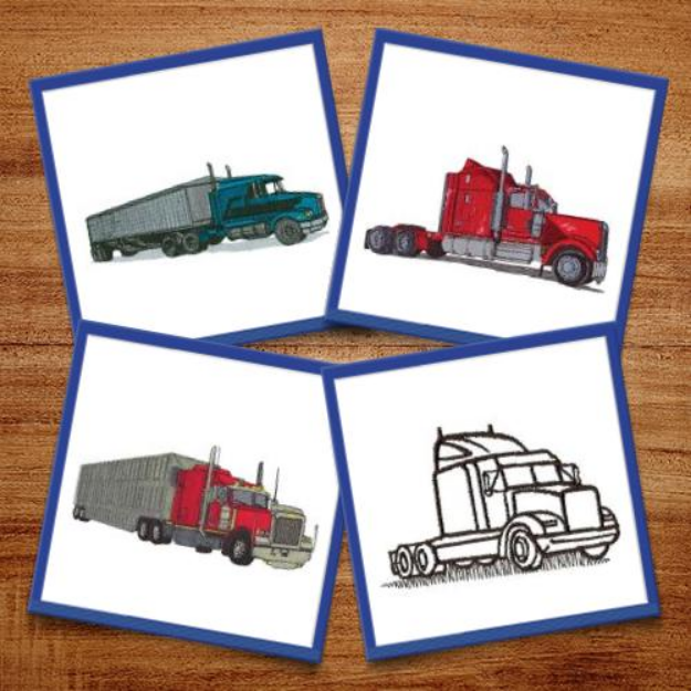 Picture of Tractor Trailer Package #2 Embroidery Design Pack