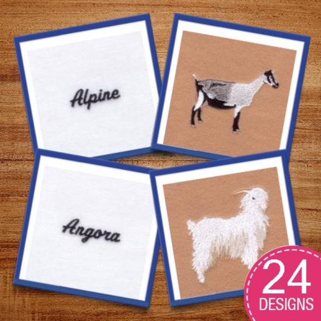 Picture of Goat Breeds Embroidery Design Pack