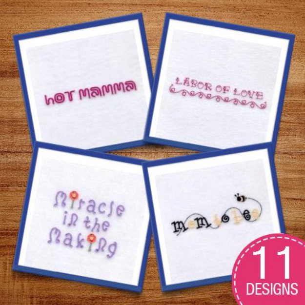 Picture of Pregnancy Phrases Design Pack Embroidery Design Pack