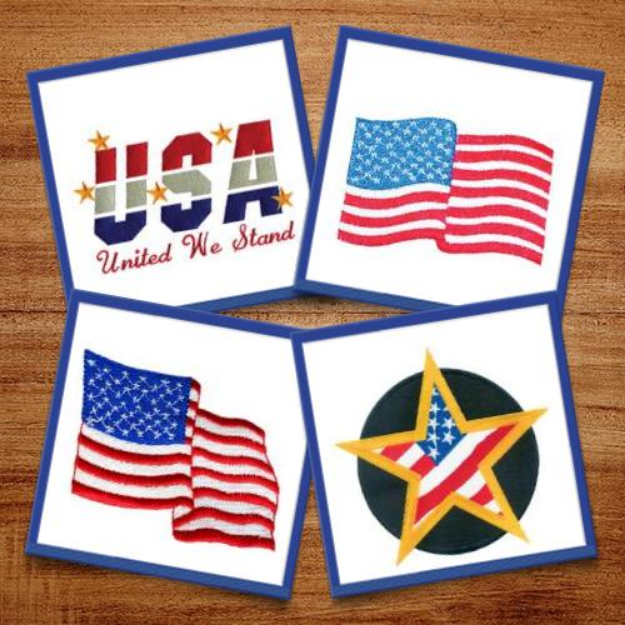 Picture of USA Flags - Mega Pack Embroidery Design Pack