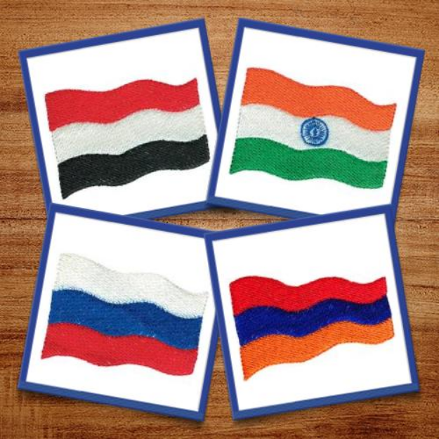 Picture of Asian Flags Embroidery Design Pack
