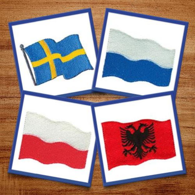 Picture of European Flags Embroidery Design Pack