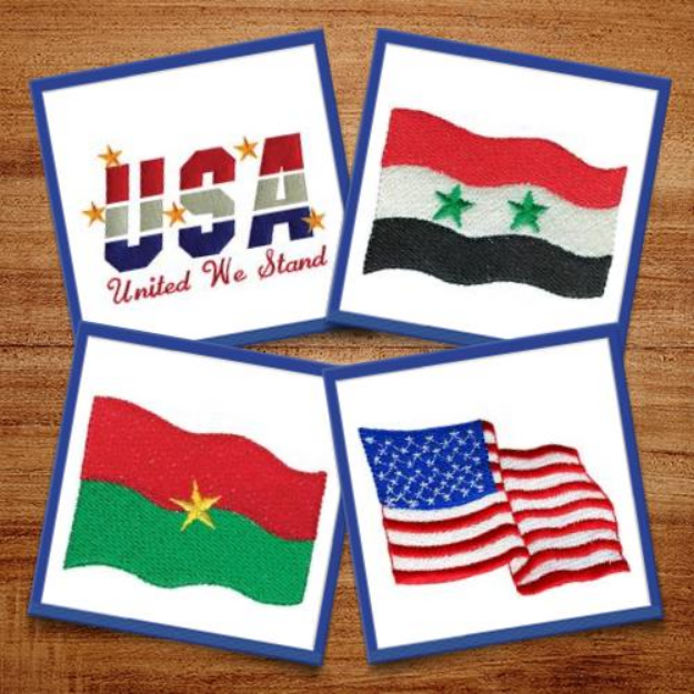 Picture of World Flags Embroidery Design Pack