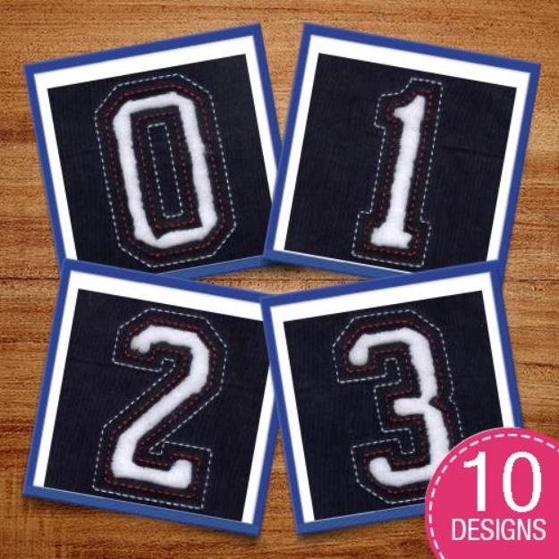 Picture of Cutout Numbers Embroidery Design Pack