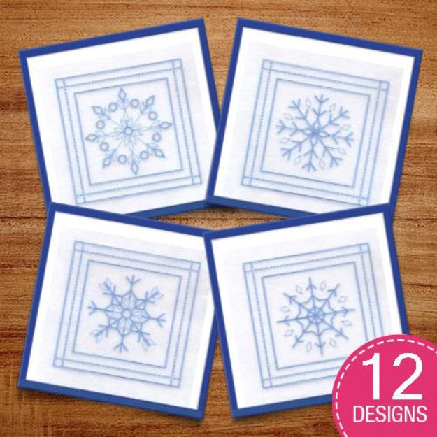 Picture of Snowflake Quilt Squares 6" Embroidery Design Pack