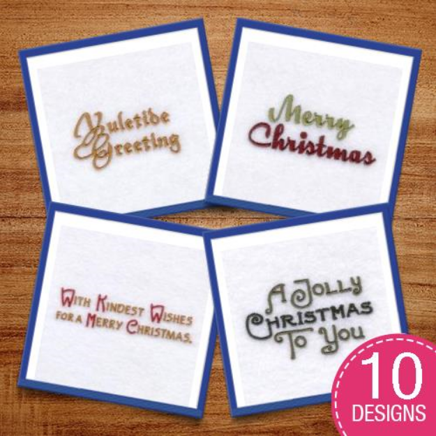 Picture of Vintage Christmas Greetings Embroidery Design Pack