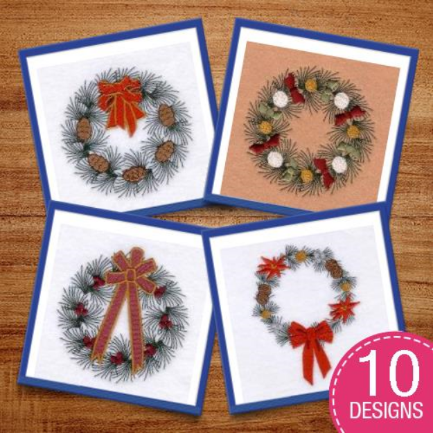 Picture of Christmas Wreaths Embroidery Design Pack