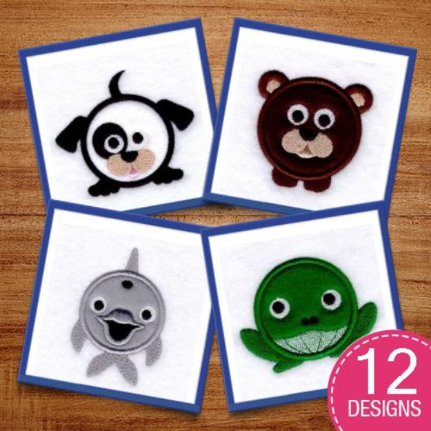Picture of Baby Animal Applique Embroidery Design Pack