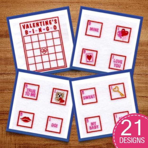 Picture of Valentine Bingo Embroidery Design Pack