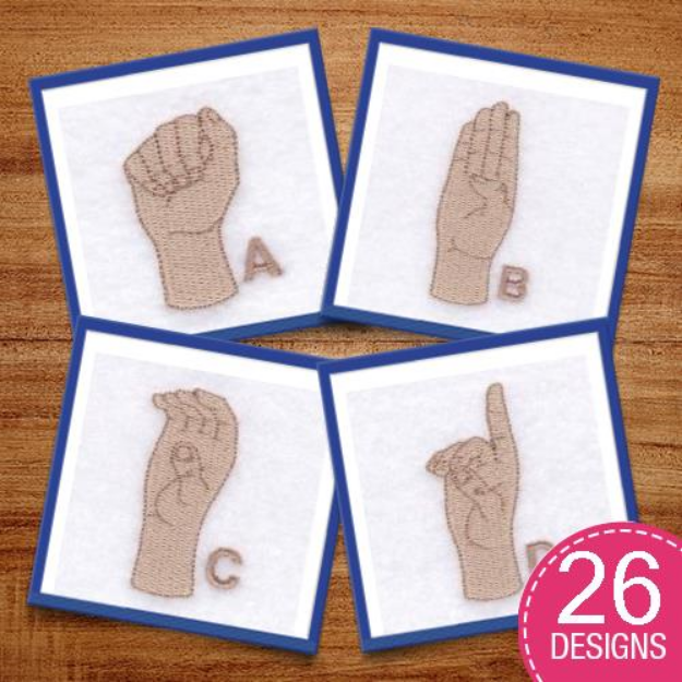 Picture of American Sign Language Embroidery Design Pack