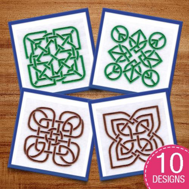 Picture of Celtic Knots 1 Color Embroidery Design Pack
