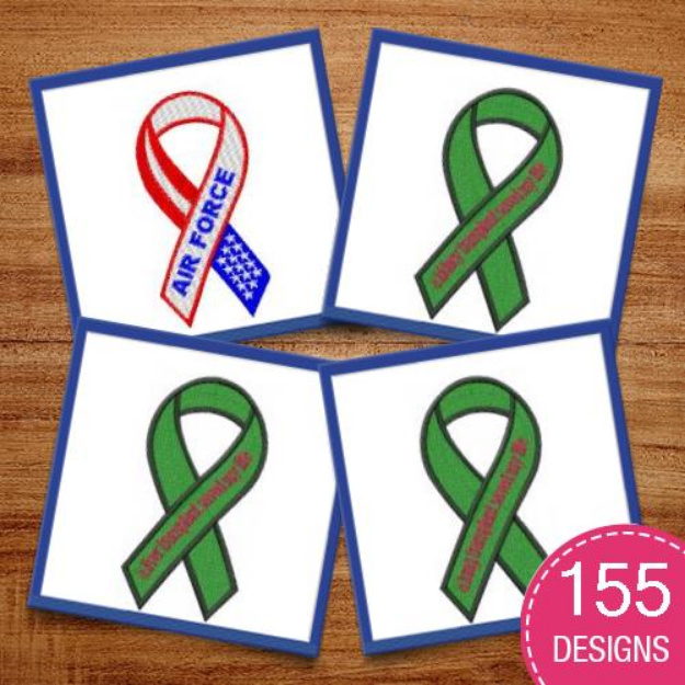 Picture of Mixed Awareness Ribbons Embroidery Design Pack