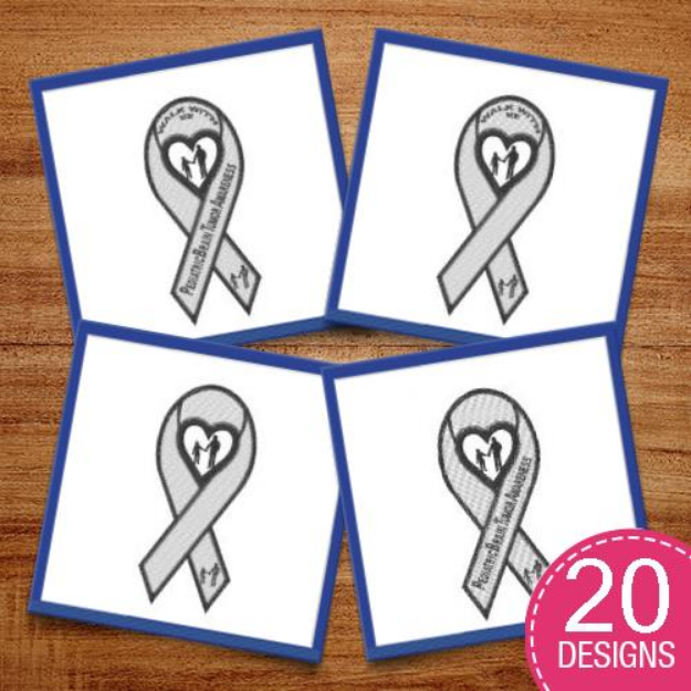 Picture of Disease Awareness Ribbons Embroidery Design Pack