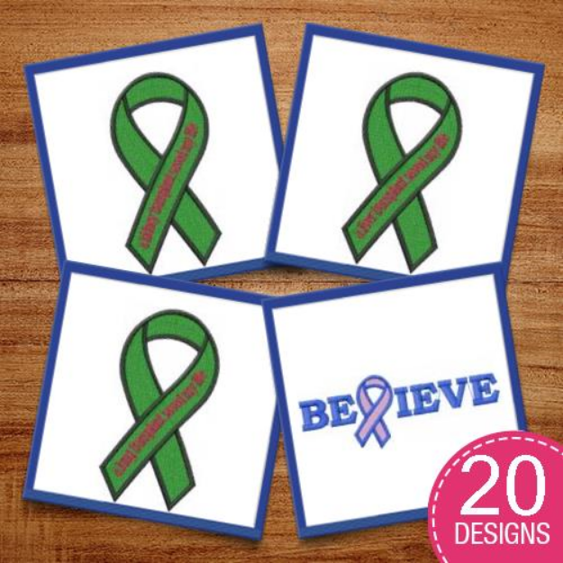 Picture of Disease Awareness Ribbons Embroidery Design Pack