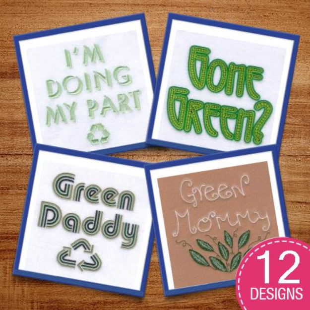 Picture of Go Green Embroidery Design Pack