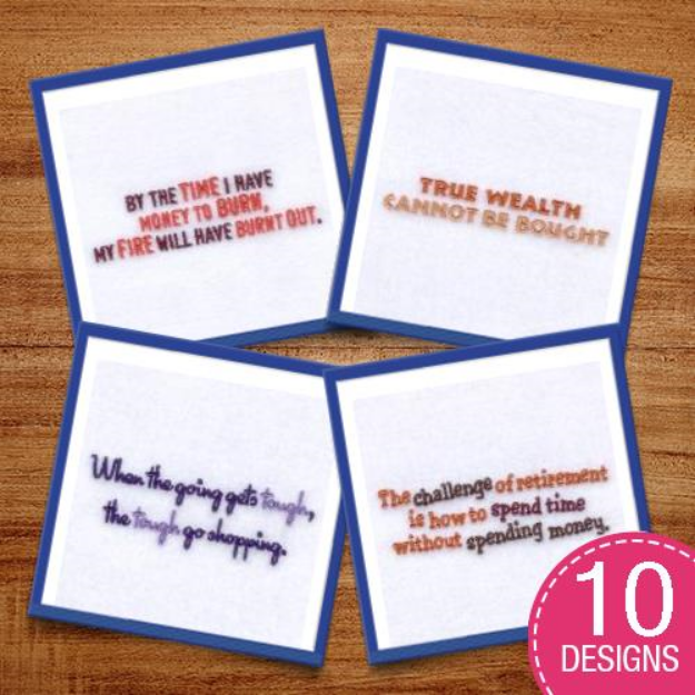 Picture of Economy Sayings Embroidery Design Pack