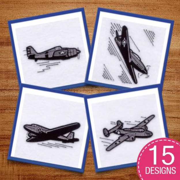 Picture of Antique Planes, Trains & Autos Embroidery Design Pack