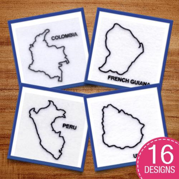 Picture of South American Countries Embroidery Design Pack