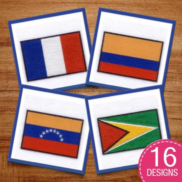 Picture of South American Flags Embroidery Design Pack