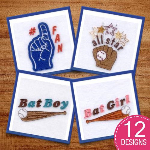 Picture of Out to the Ball Game Embroidery Design Pack