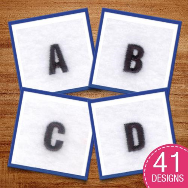 Picture of Condensed Block Font Embroidery Design Pack