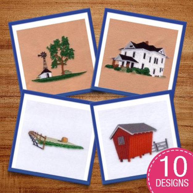 Picture of Farm Scenery Embroidery Design Pack