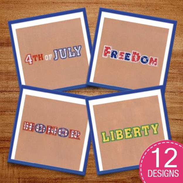 Picture of Fourth of July Spirit Applique Embroidery Design Pack