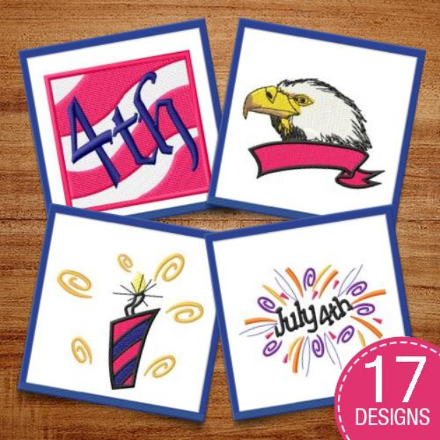 Picture of 4th of July Embroidery Design Pack