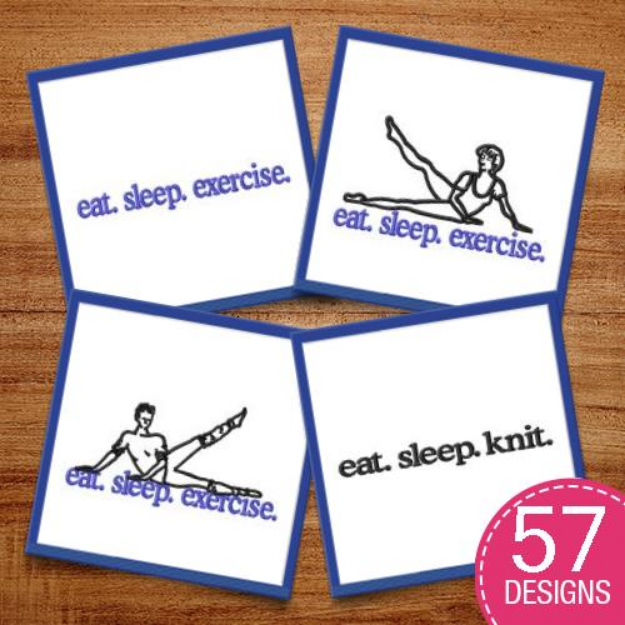 Picture of Eat, Sleep, Hobby! Embroidery Design Pack