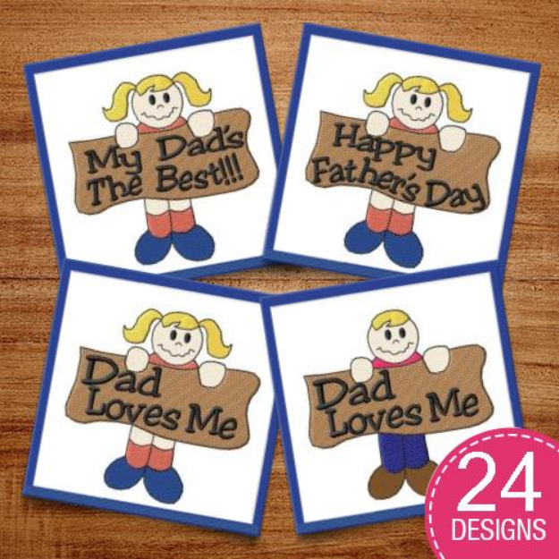 Picture of Happy Fathers Day Embroidery Design Pack