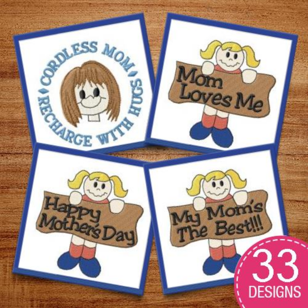 Picture of Mom Loves You Embroidery Design Pack