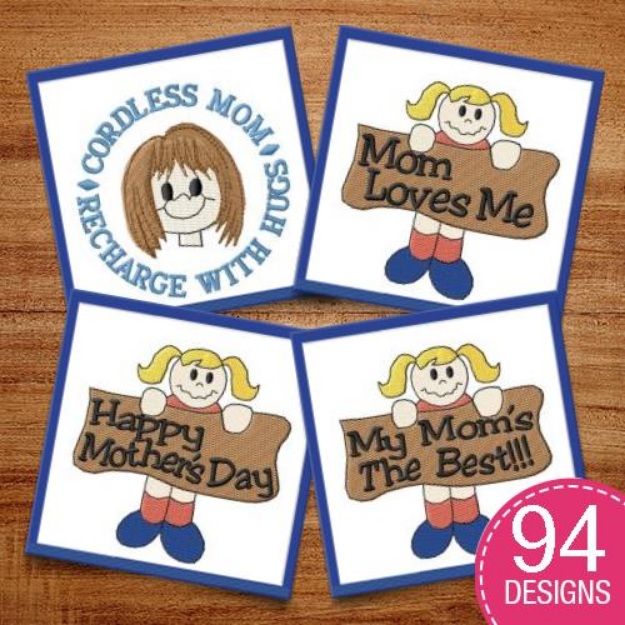 Picture of Team Mom Embroidery Design Pack
