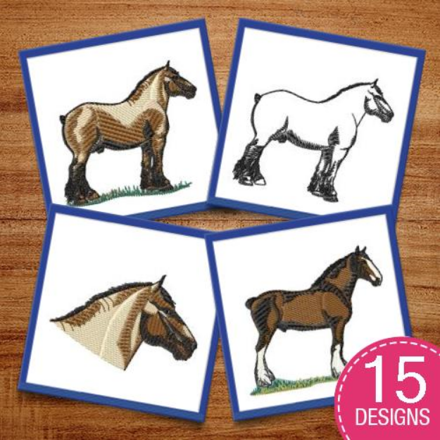 Picture of Work Horses Embroidery Design Pack
