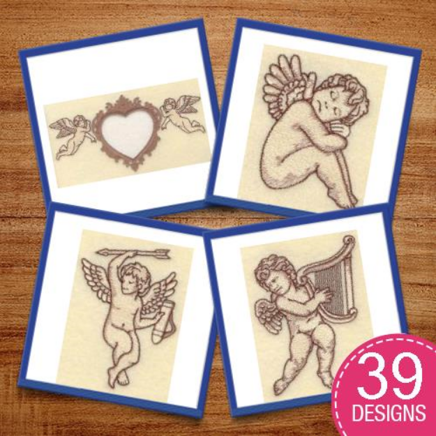 Picture of Classical Cherubs Embroidery Design Pack