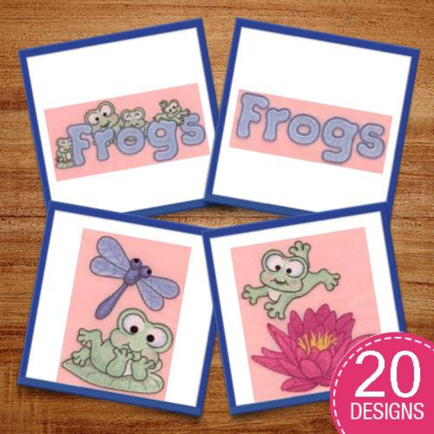 Picture of Froggies Embroidery Design Pack