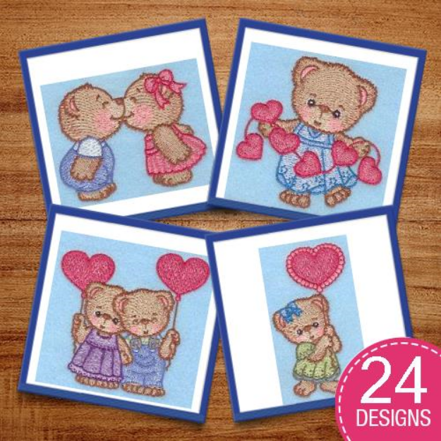 Picture of Valentine Bears Embroidery Design Pack
