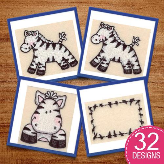 Picture of Little Zebra Embroidery Design Pack
