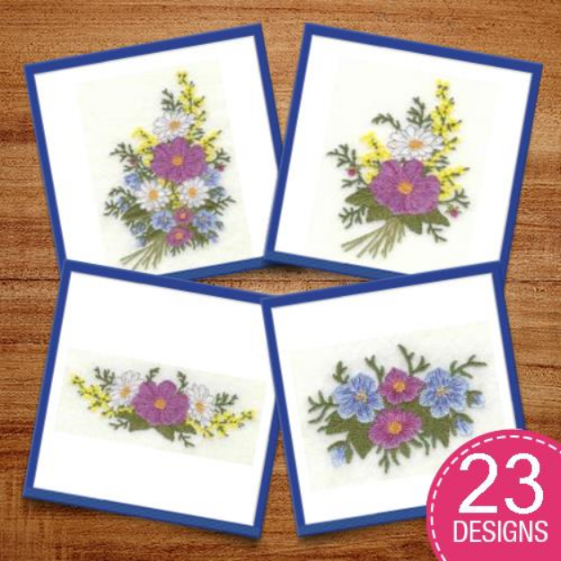 Picture of Floral Bouquet Embroidery Design Pack