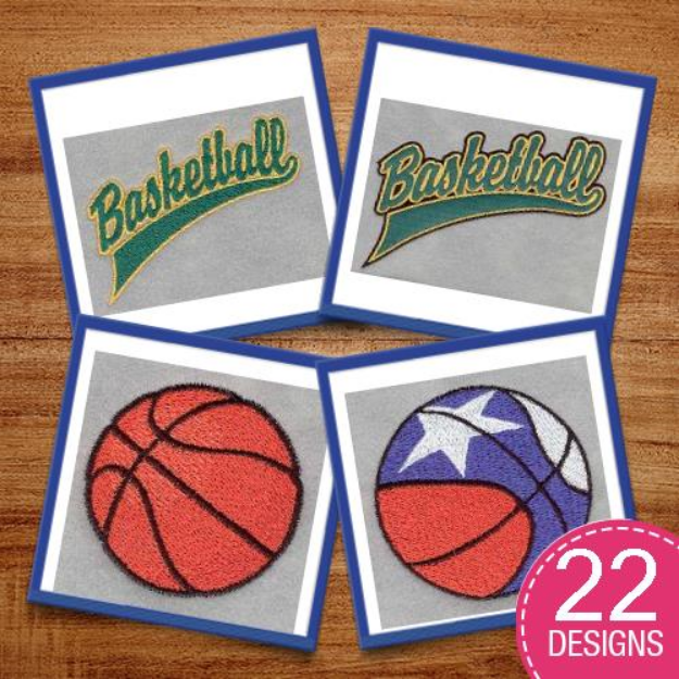 Picture of Basketball Embroidery Design Pack